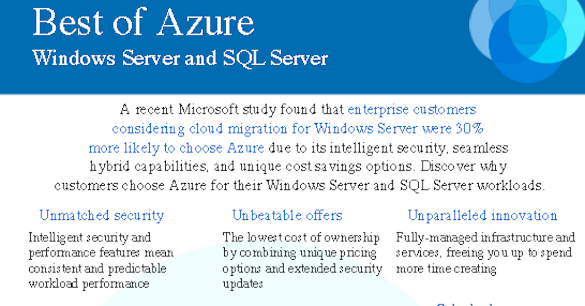 Windows y SQL Server: Lo mejor de Azure – CADE SOLUCIONES